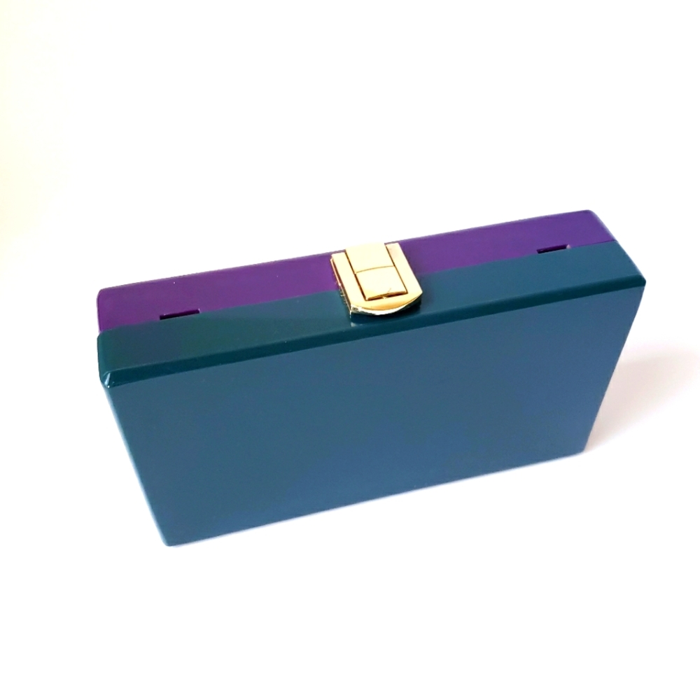Kate Landry Purple and Teal Clutch Bag